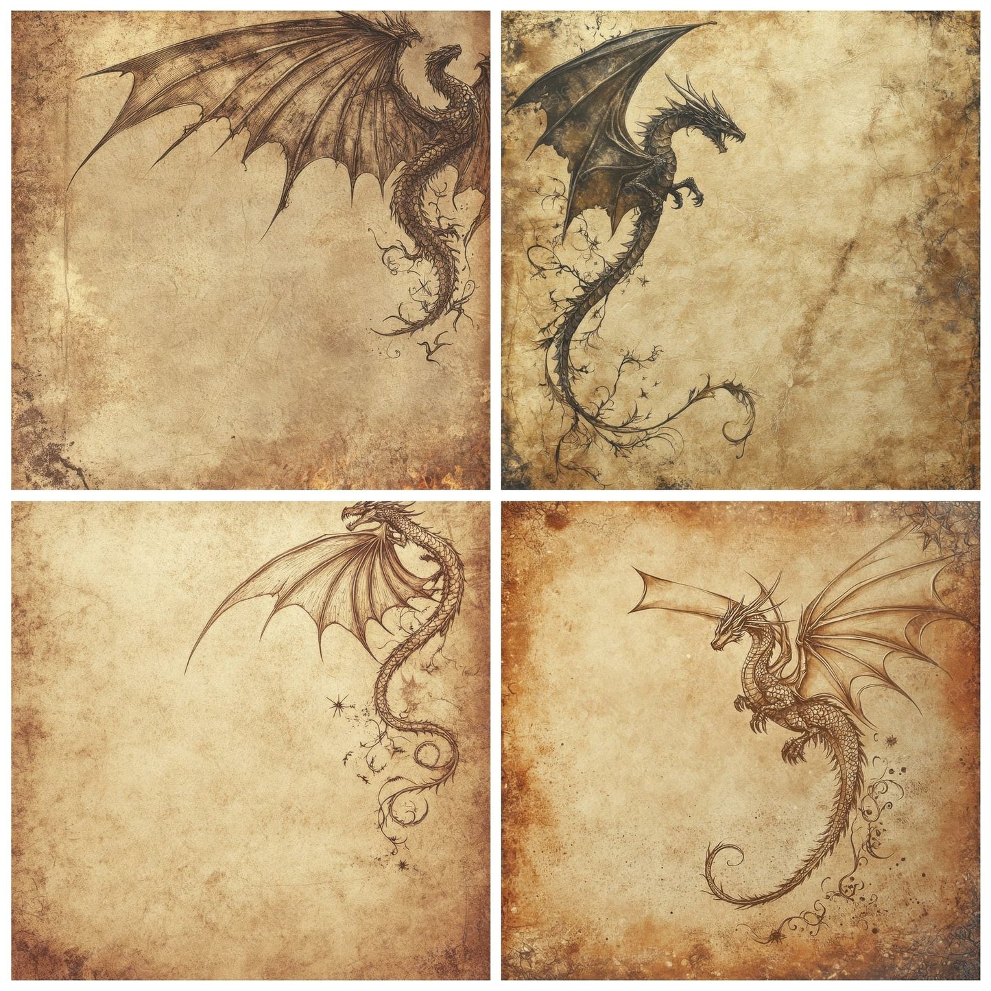 Dragon Wing Ember Scroll Digital Paper Pack (DDD001480)