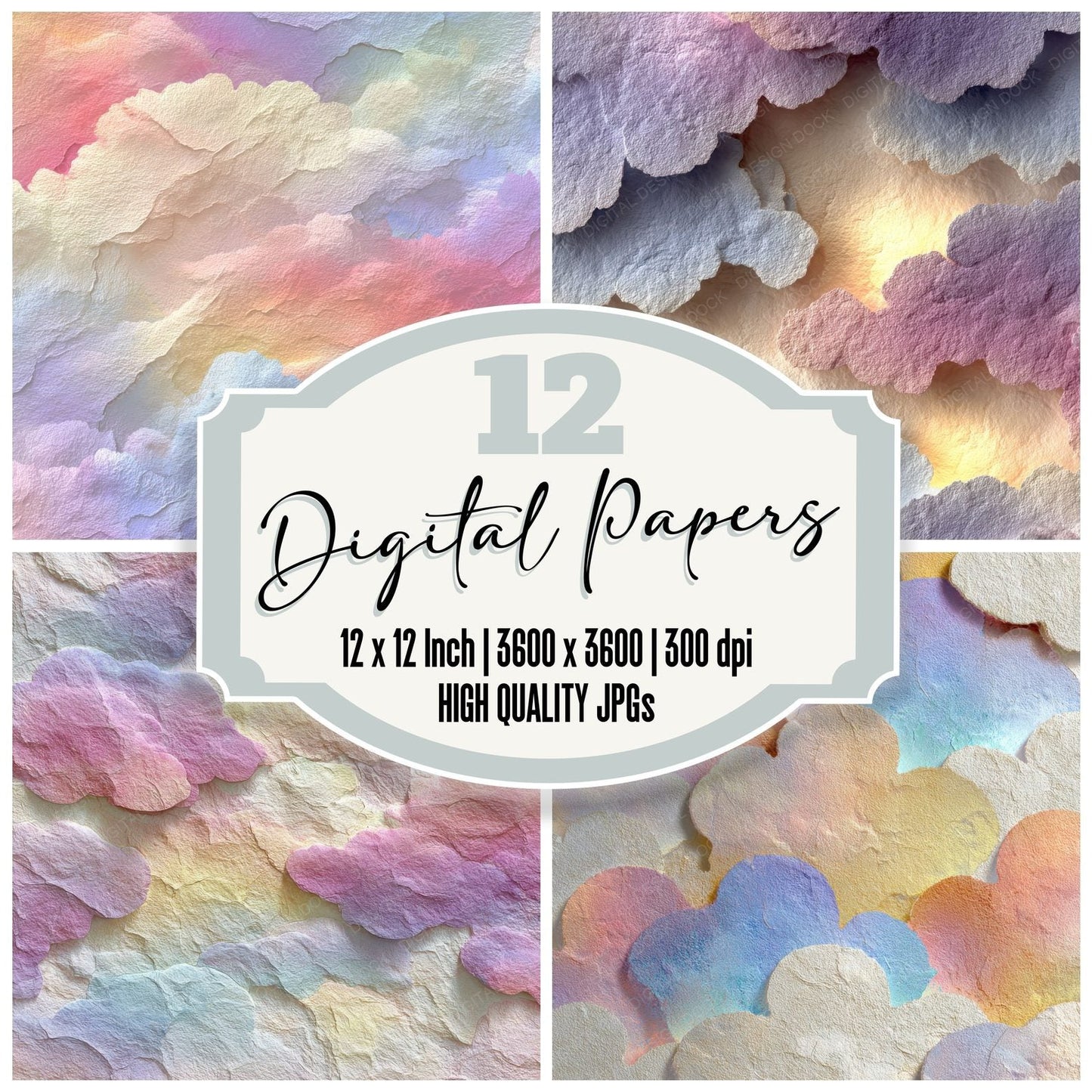 Dreamcore Cloud Wallpaper Static Digital Paper Pack (DDD001493)