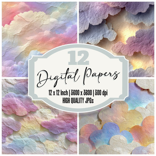 Dreamcore Cloud Wallpaper Static Digital Paper Pack (DDD001493)