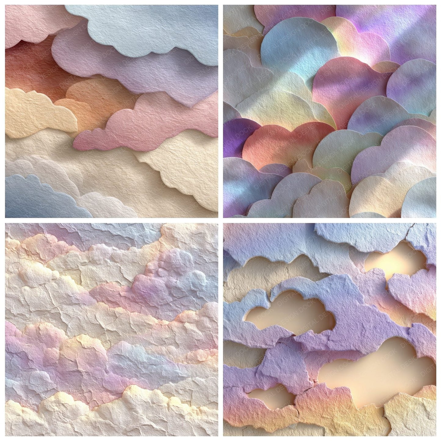 Dreamcore Cloud Wallpaper Static Digital Paper Pack (DDD001493)
