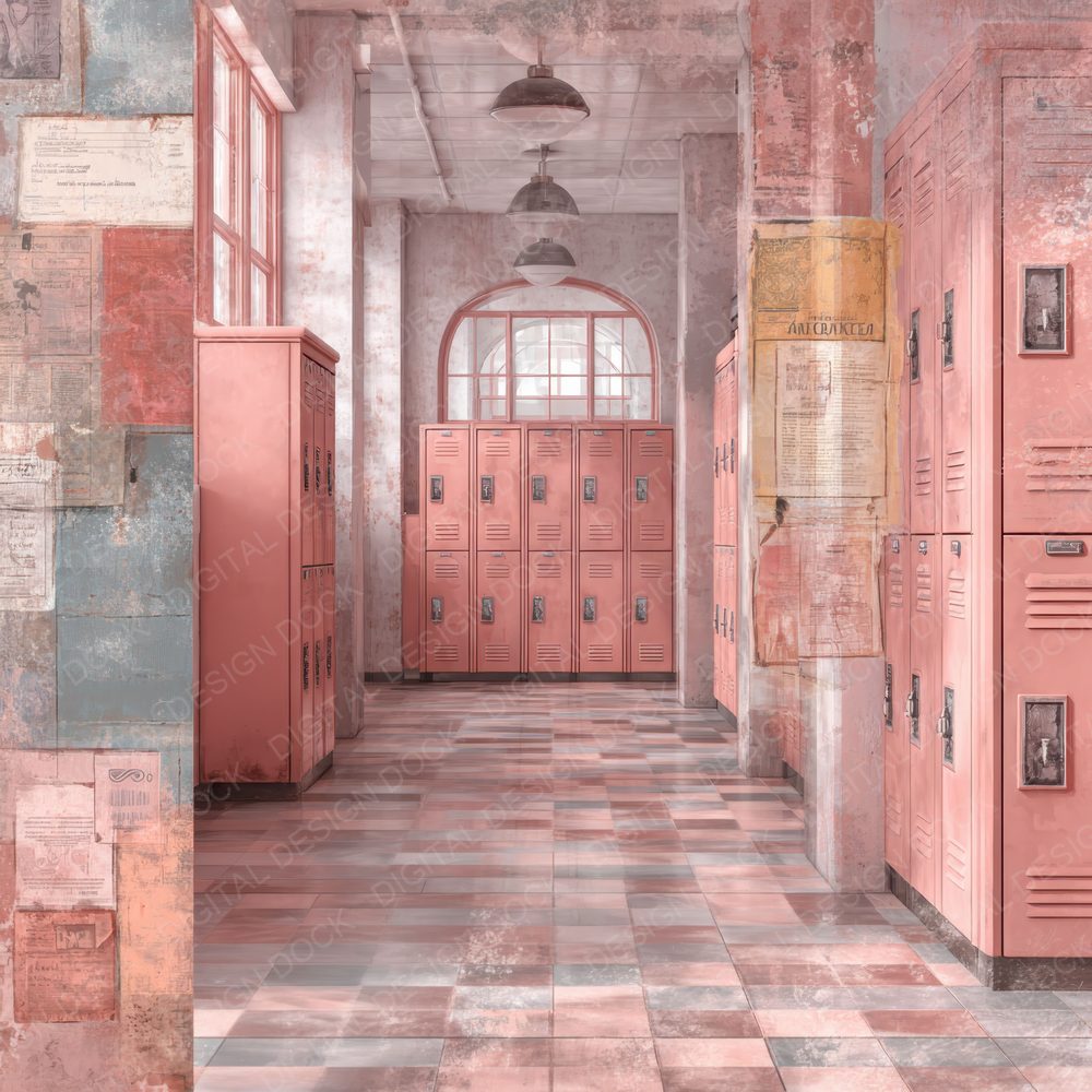 Dreamcore School Hall Locker Haze Digital Paper Pack (DDD001495)