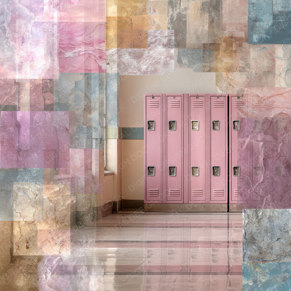 Dreamcore School Hall Locker Haze Digital Paper Pack (DDD001495)