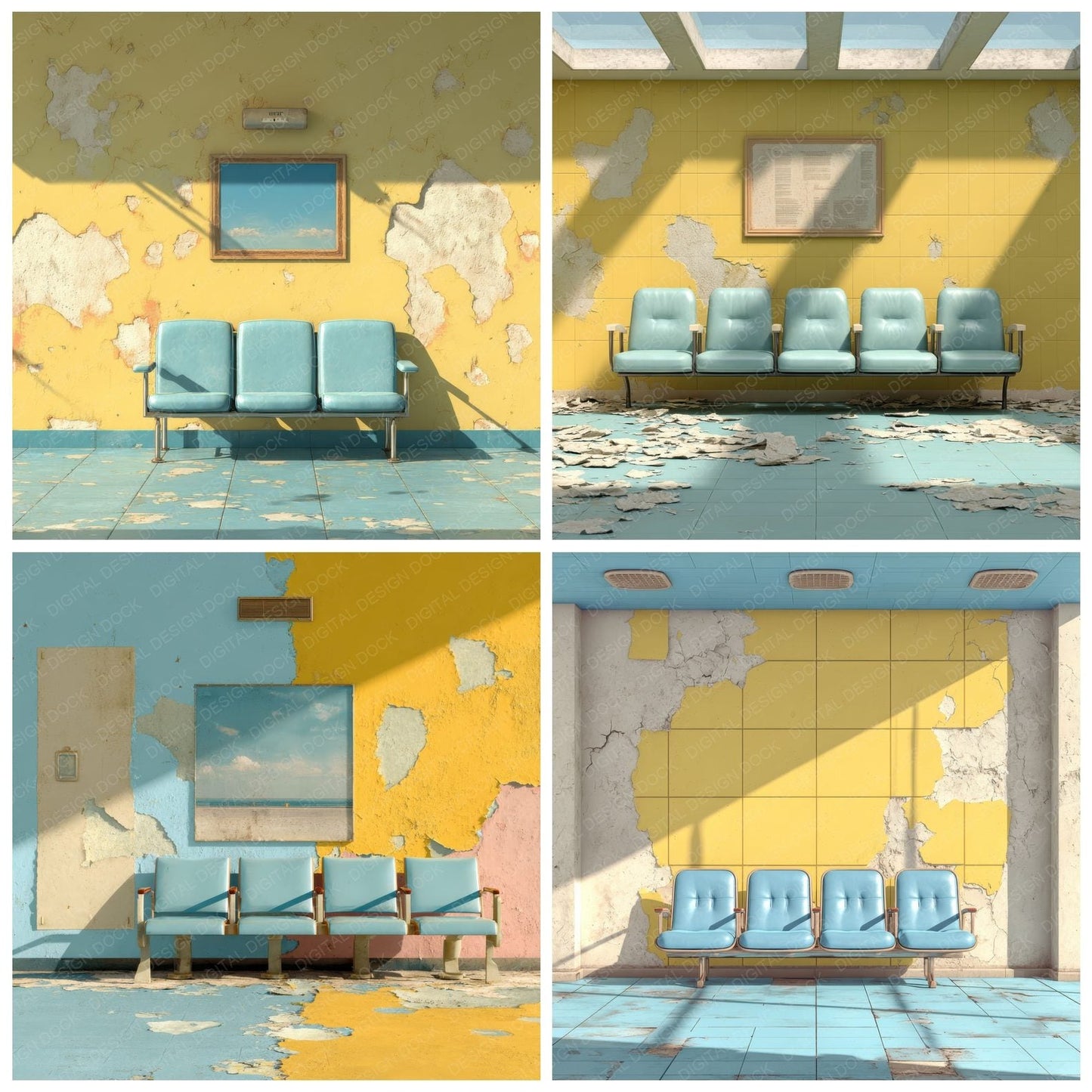 Dreamcore Waiting Room Vinyl Yellow Digital Paper Pack (DDD001496)