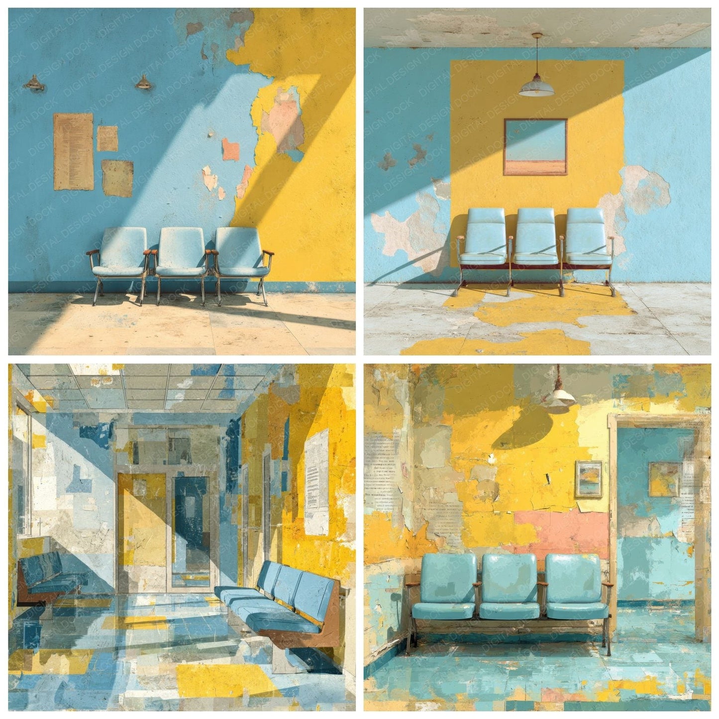 Dreamcore Waiting Room Vinyl Yellow Digital Paper Pack (DDD001496)