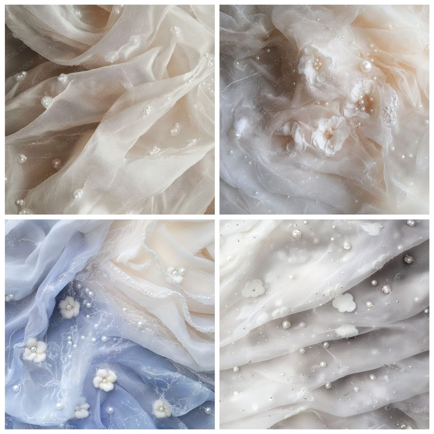 Dreamy Cloud Fabric Background Digital Paper Pack (DDD001497)