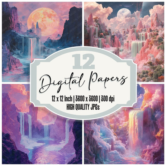Dreamy Fantasy Islands Digital Paper Pack (DDD001498)