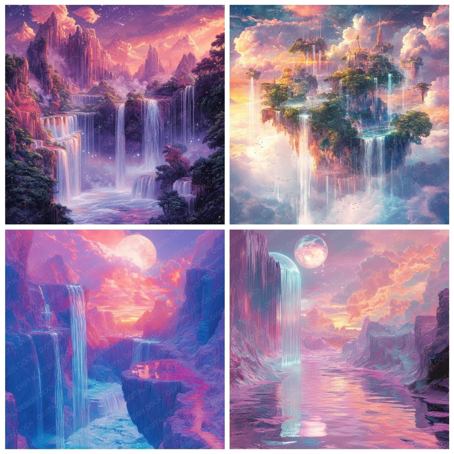 Dreamy Fantasy Islands Digital Paper Pack (DDD001498)