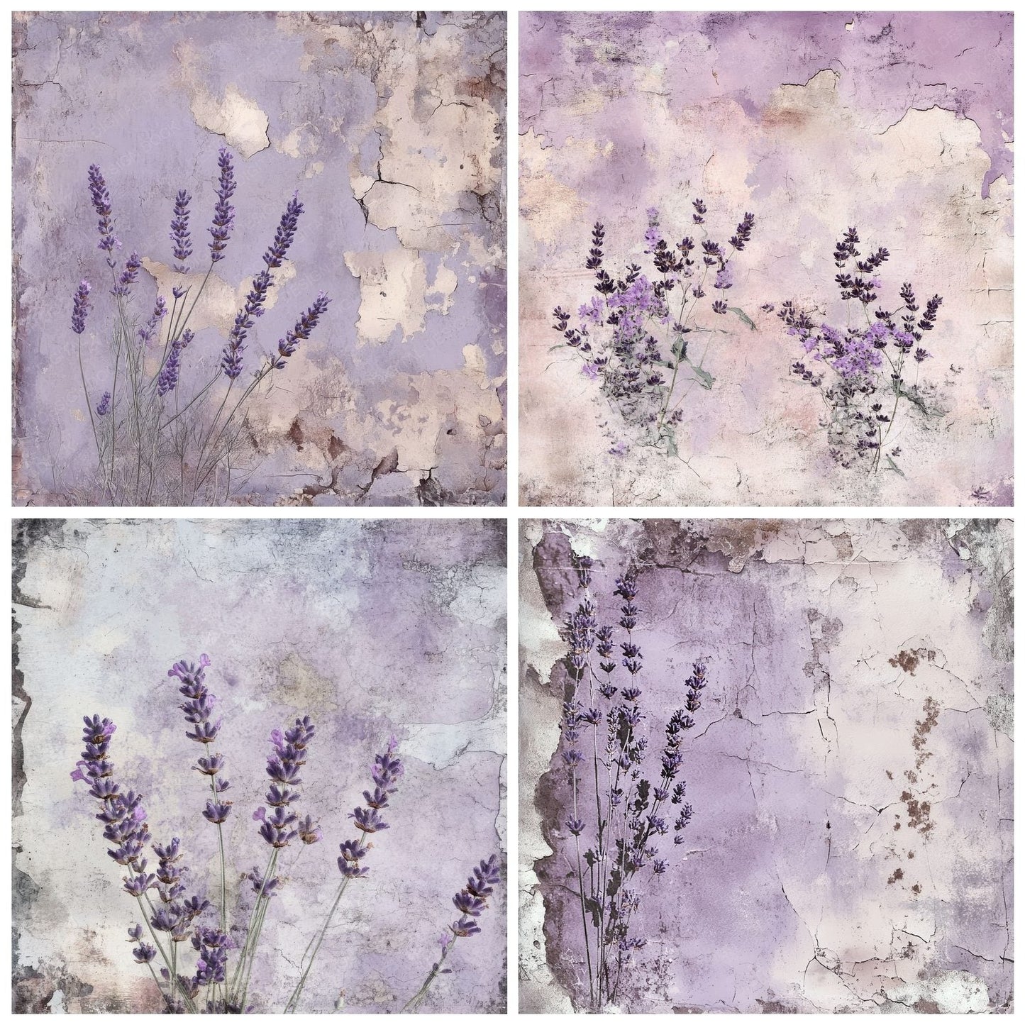 Dried Lavender Plaster Background Digital Paper Pack (DDD001501)