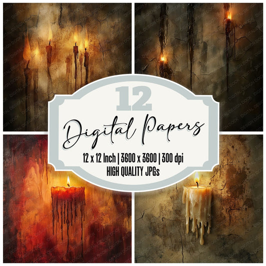 Dripping Candle Wax Background Digital Paper Pack (DDD001504)