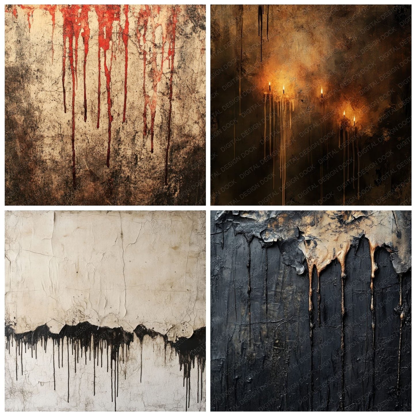 Dripping Candle Wax Background Digital Paper Pack (DDD001504)