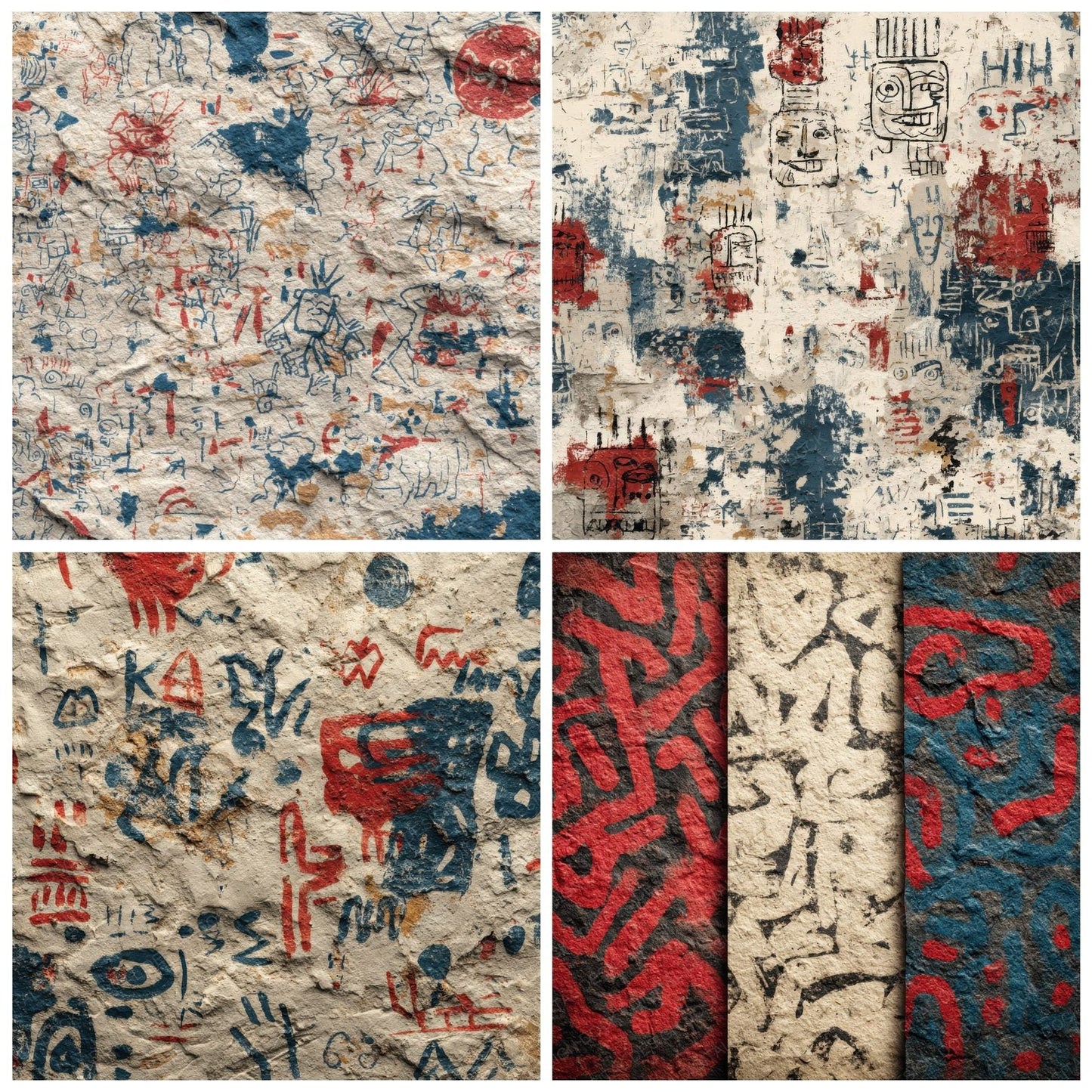 Dubuffet Naive Line Chaos Texture Digital Paper Pack (DDD001513)