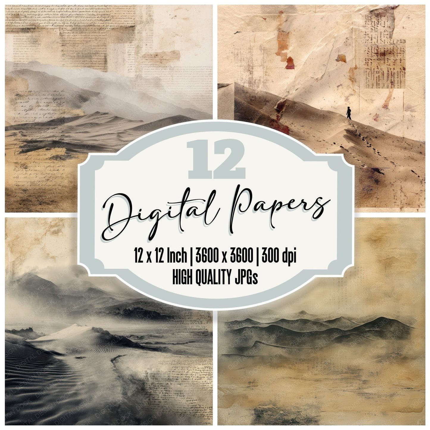 Dune Calligraphy Dust Digital Paper Pack (DDD001515)