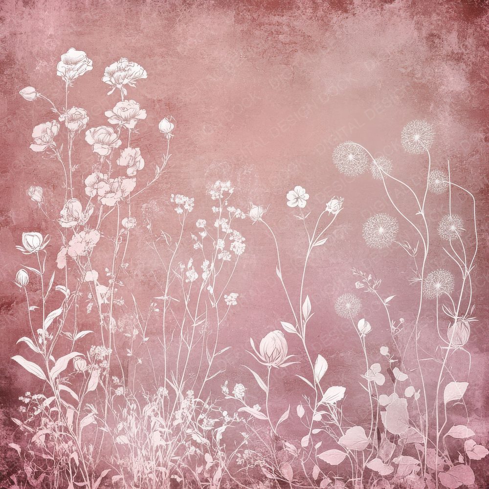 Dusky Rose Sketch Digital Paper Pack (DDD001520)