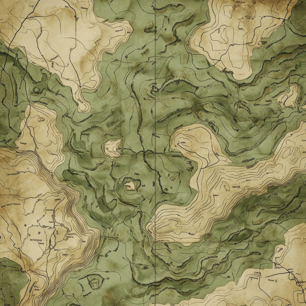 Dusty Olive Topographic Map Digital Paper Pack (DDD001525)
