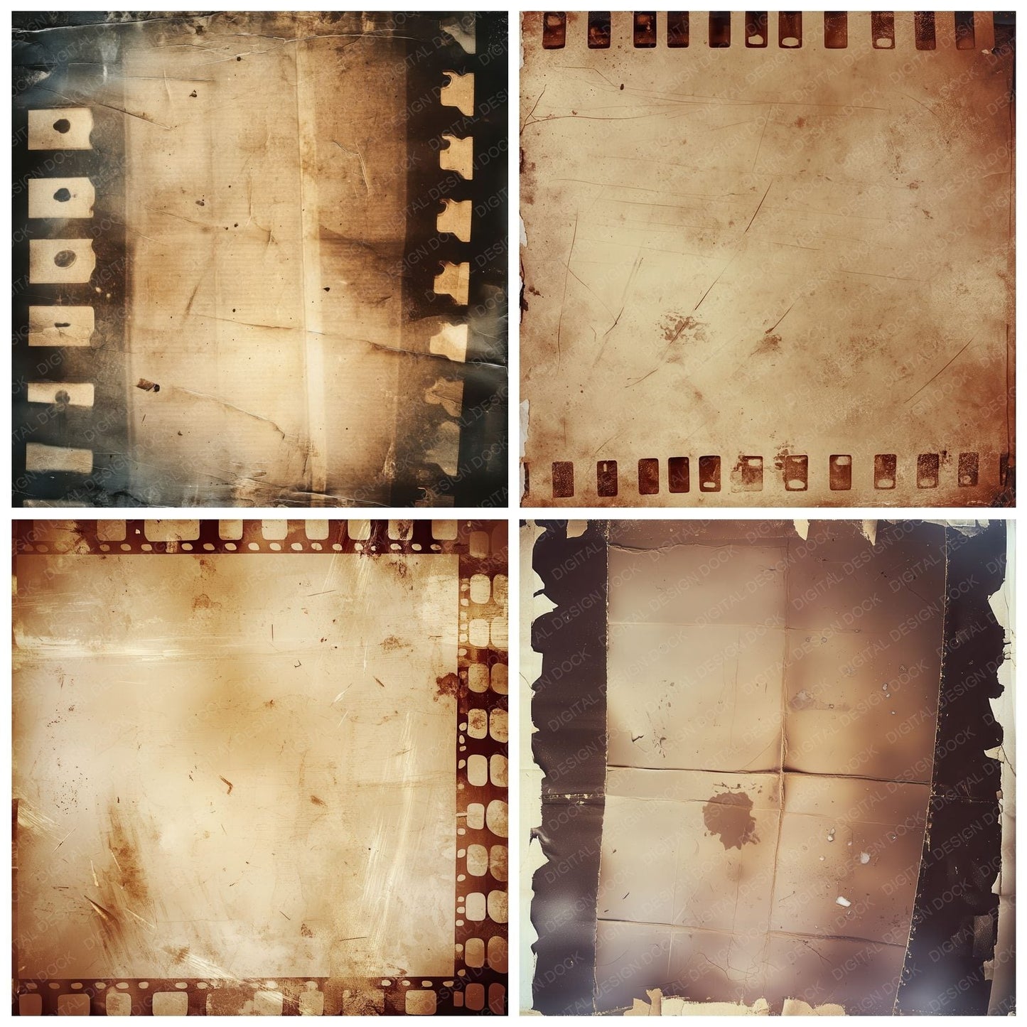 Dusty Scratched Film Background Digital Paper Pack (DDD001533)
