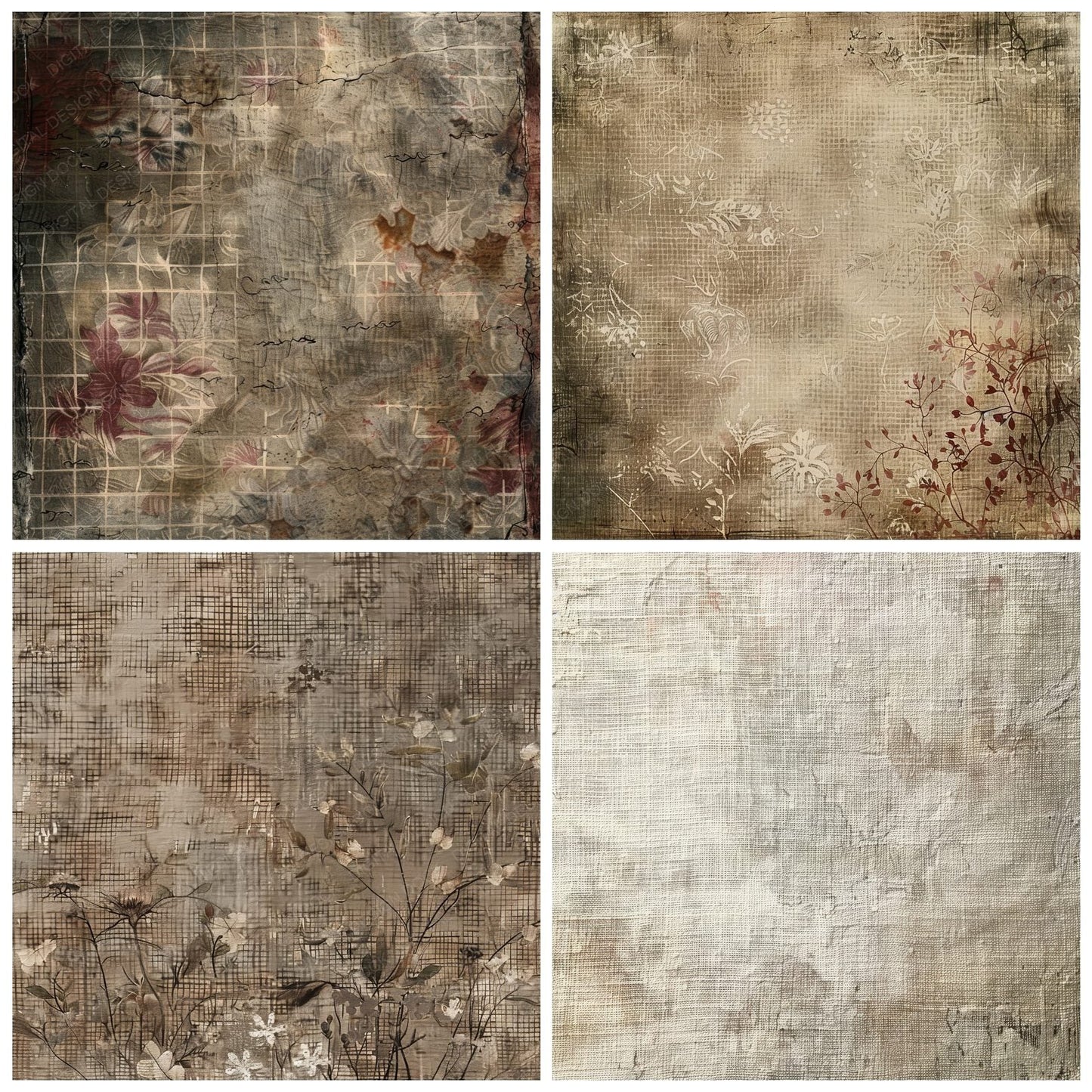 Earth Tone Tapestry Floral Digital Paper Pack (DDD001541)