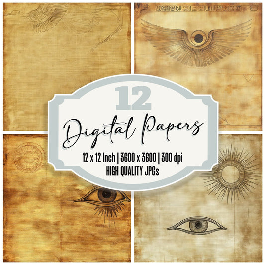 Egyptian Eye Falcon Symbol Digital Paper Pack (DDD001547)
