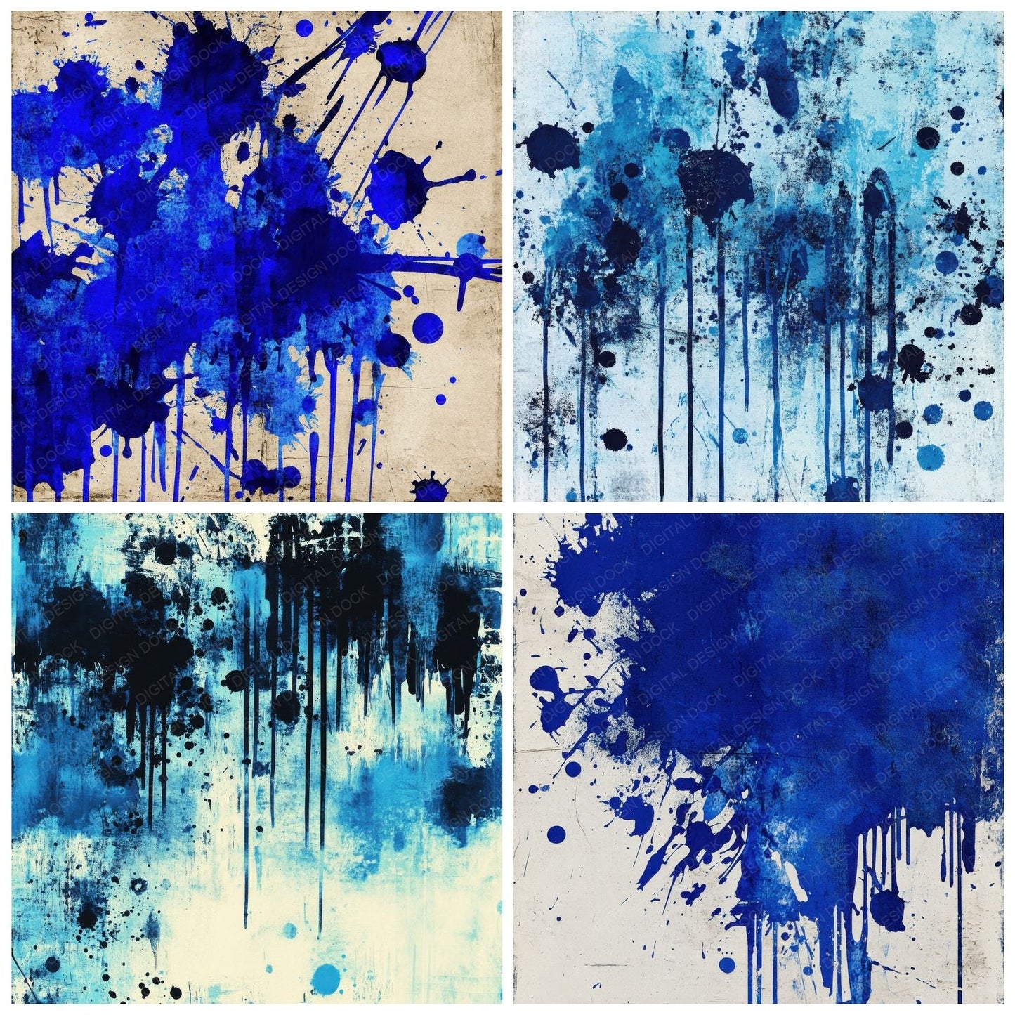 Electric Blue Explosion Digital Paper Pack (DDD001550)