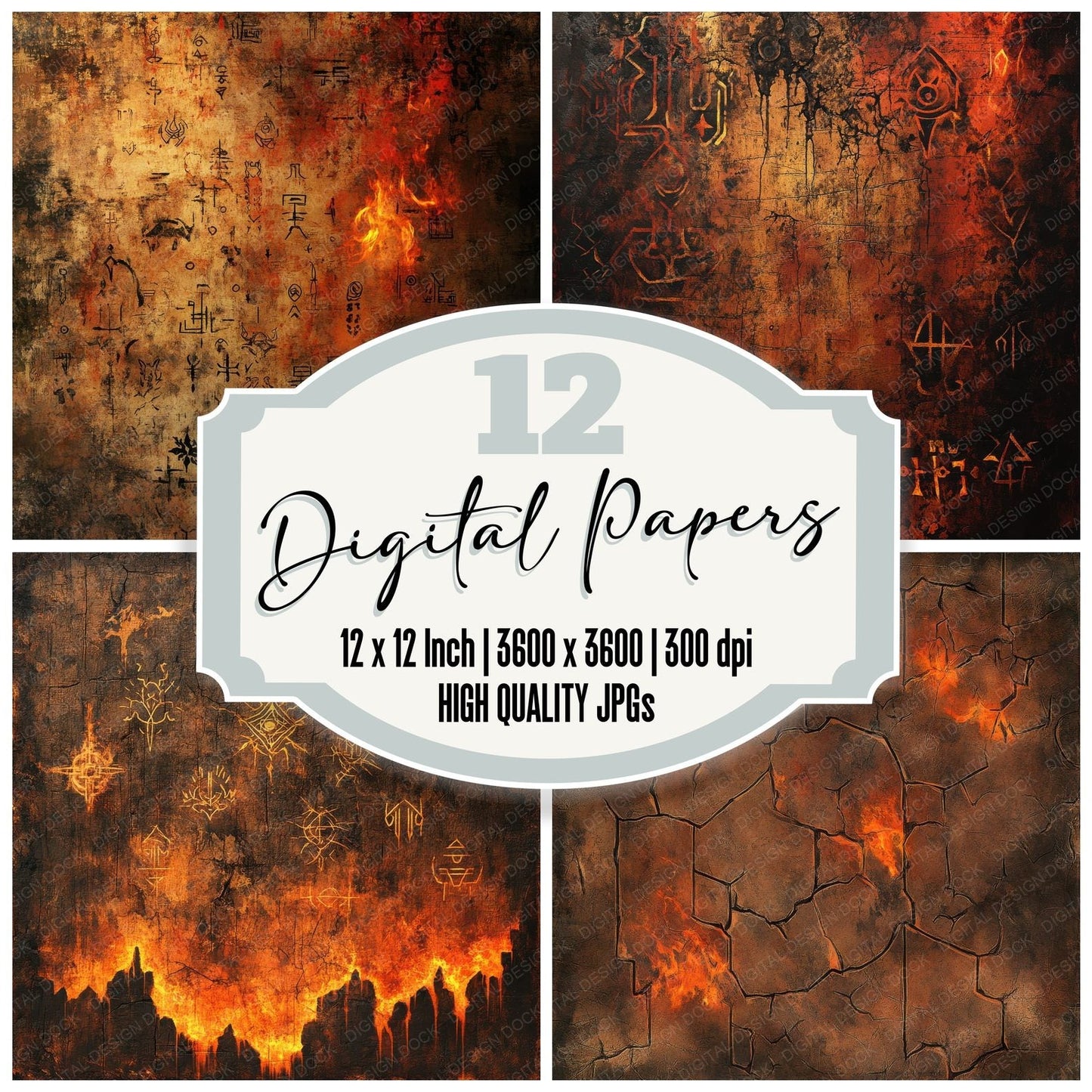 Ember Glyph Dust Digital Paper Pack (DDD001558)