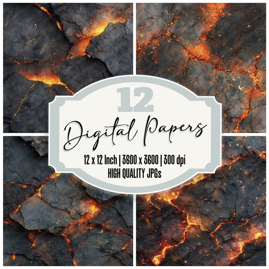 Emberstone Glow Coal Vein Digital Paper Pack (DDD001560)