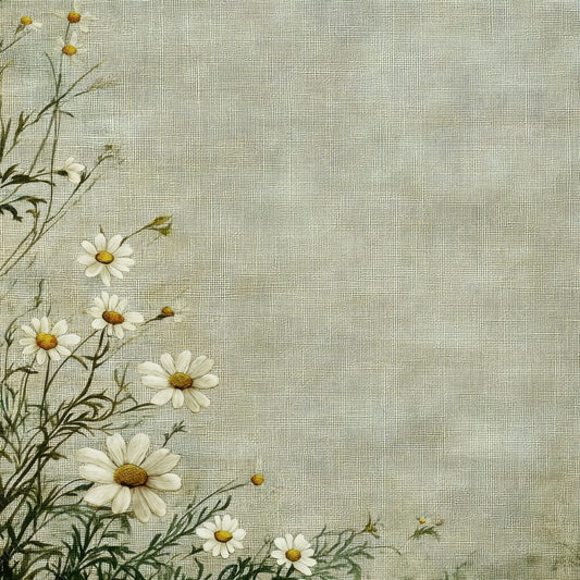 Embroidered Daisy Linen Digital Paper Pack (DDD001563)