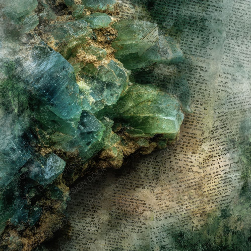 EmeraldShard Border Moss Type Fade Digital Paper Pack (DDD001574)