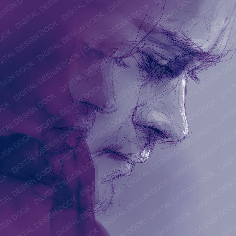Emotion Longing Blur Sketch Digital Paper Pack (DDD001587)