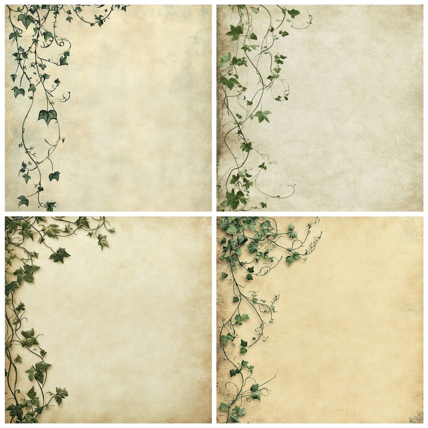 Etched Ivy Tendrils Digital Paper Pack (DDD001611)