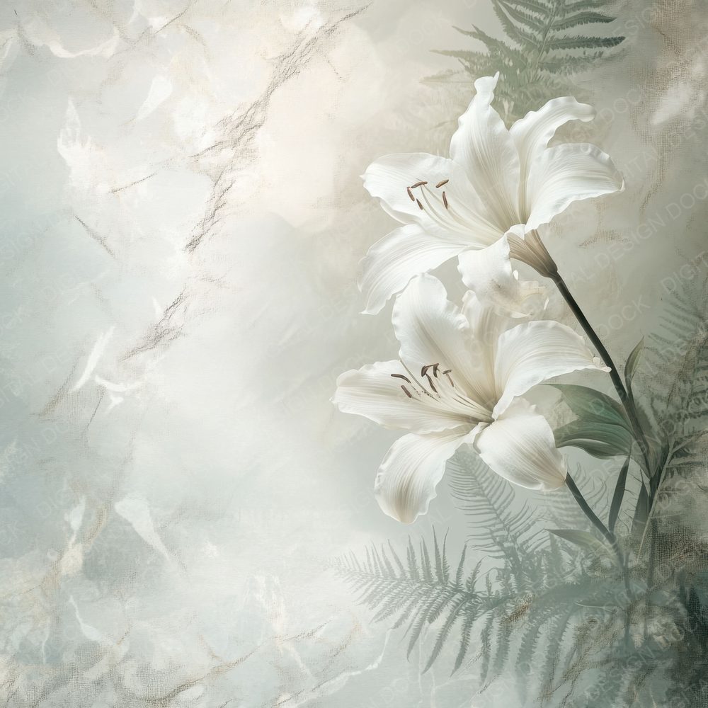 Ethereal Lily Fern Digital Paper Pack (DDD001613)