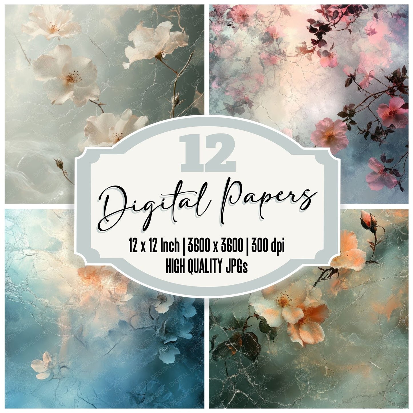 Ethereal Petal Fog Digital Paper Pack (DDD001615)