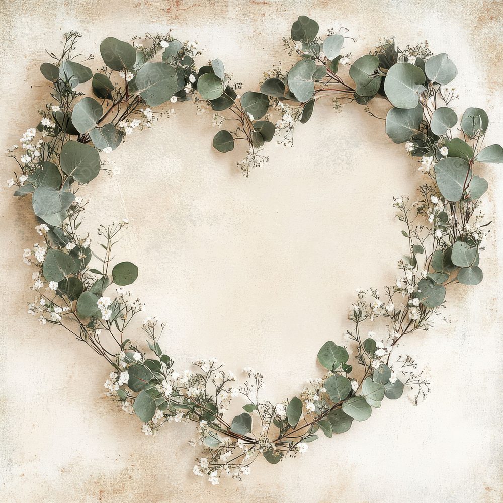Eucalyptus Herb Heart Digital Paper Pack (DDD001618)