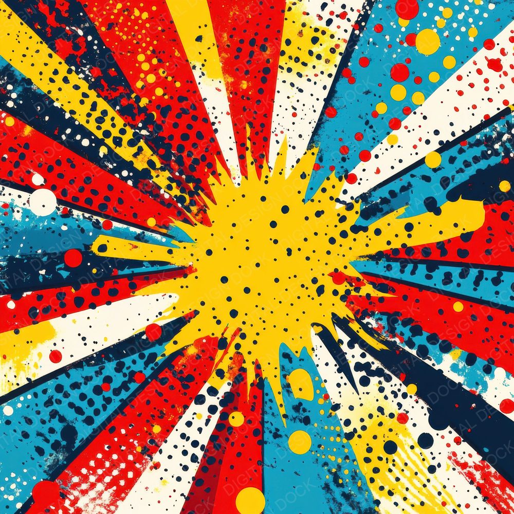 Exploding Pop Art Background Digital Paper Pack (DDD001625)
