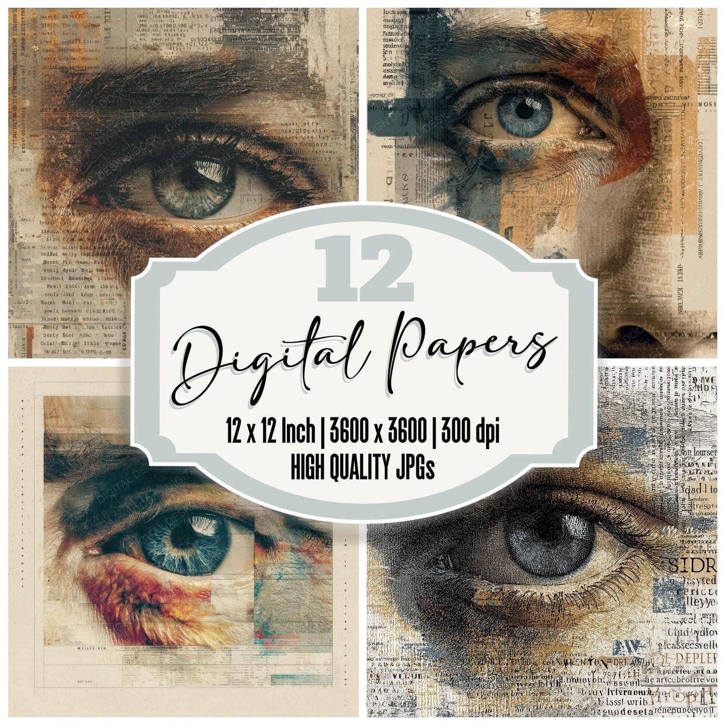 Eye Offset Glitch Digital Paper Pack (DDD001630)