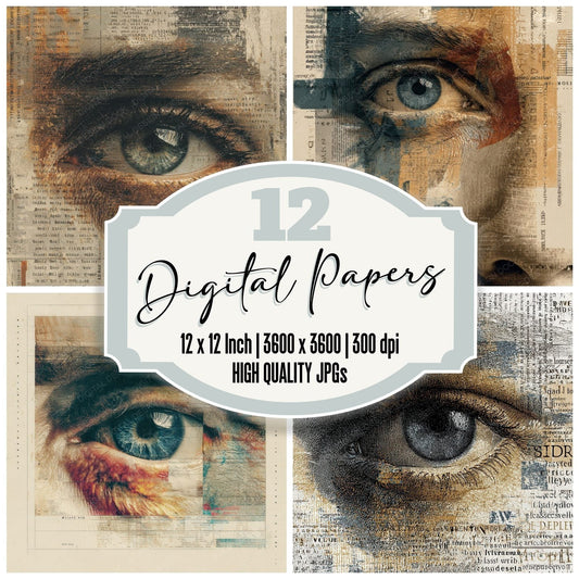 Eye Offset Glitch Digital Paper Pack (DDD001630)