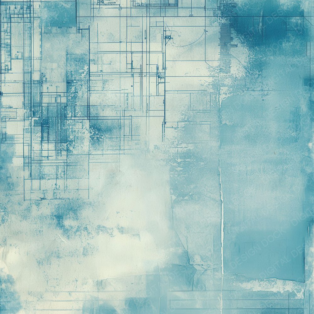 Faded Blueprints Ink Background Digital Paper Pack (DDD001639)