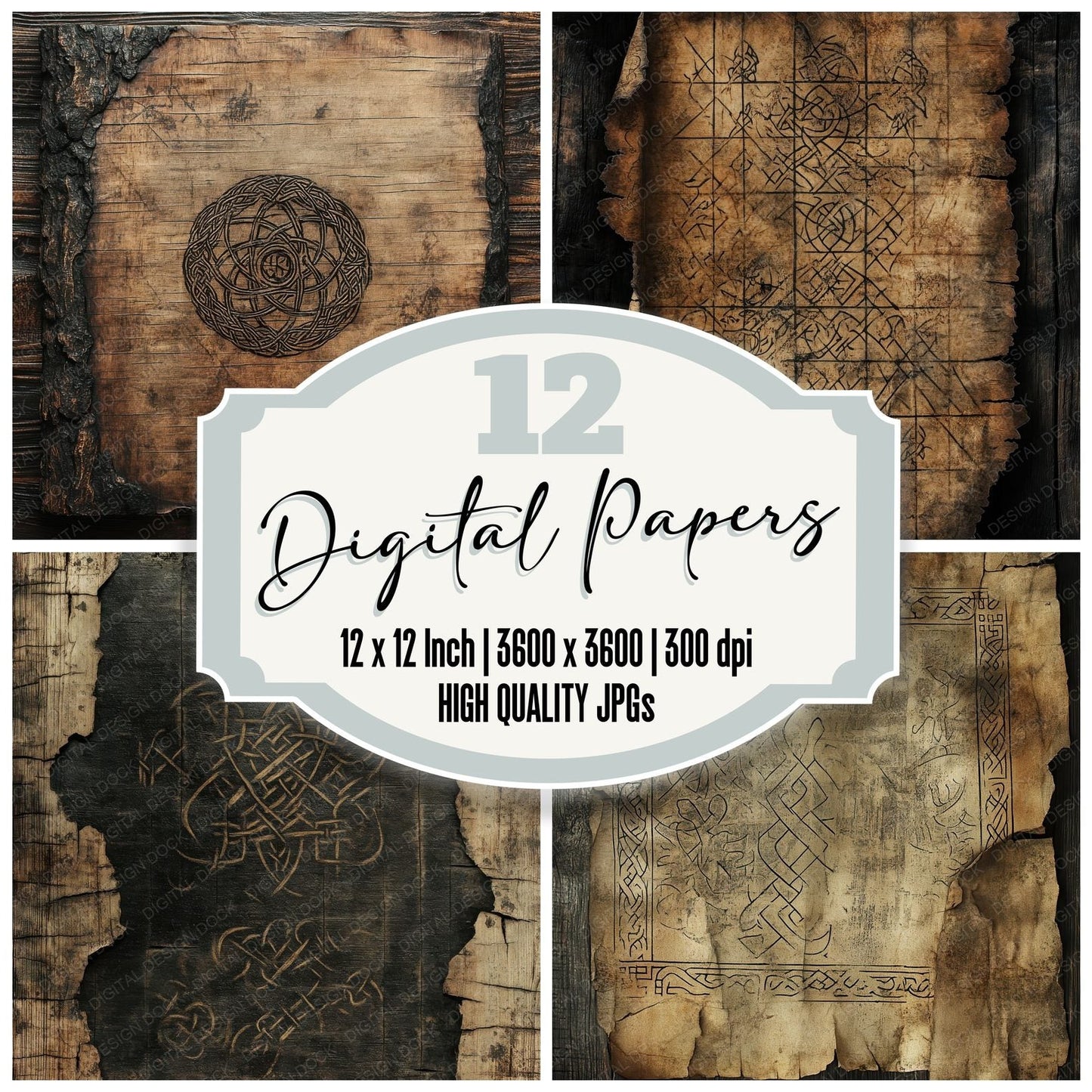 Faded Celtic Myths Digital Paper Pack (DDD001643)