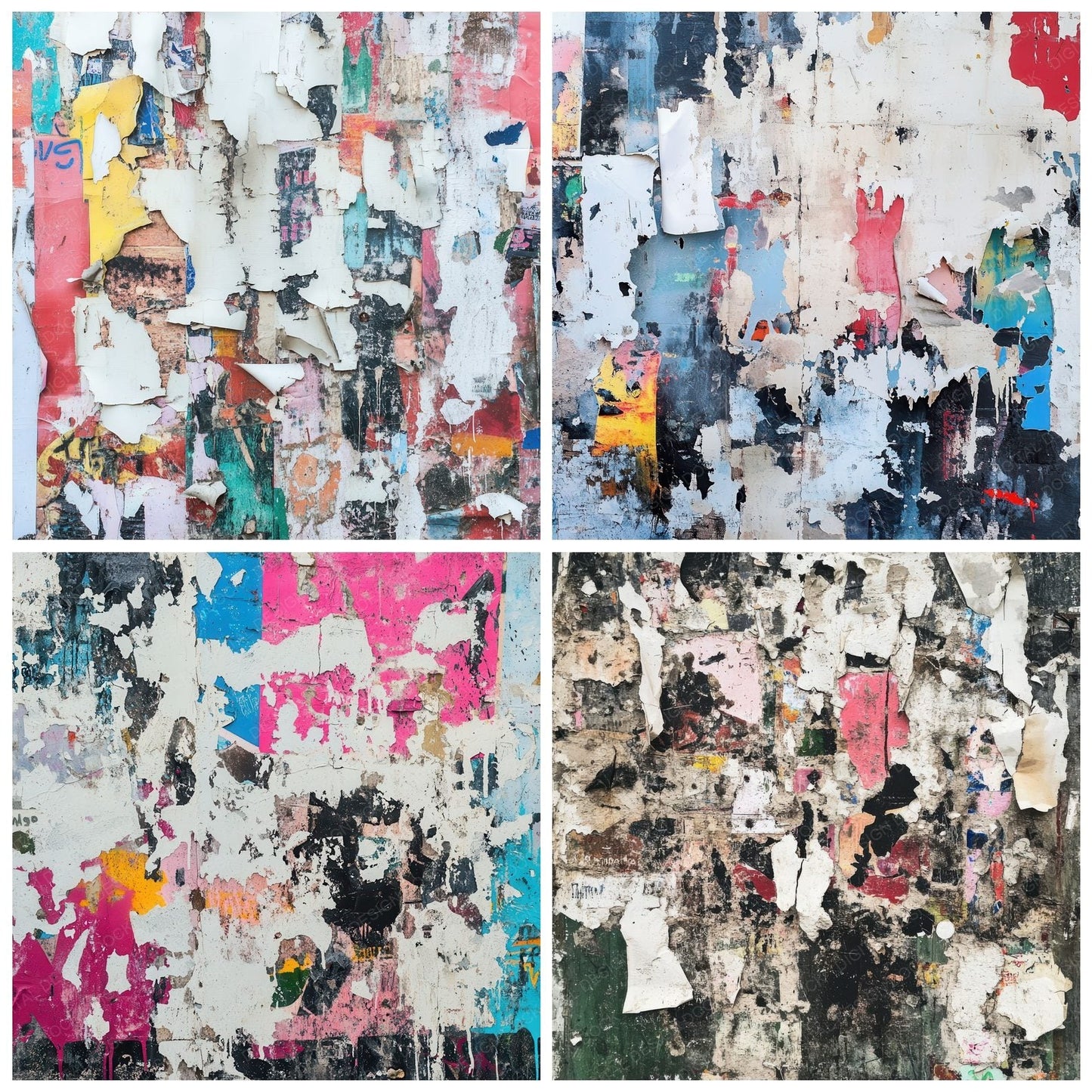 Faded Graffiti Wall Background Digital Paper Pack (DDD001648)