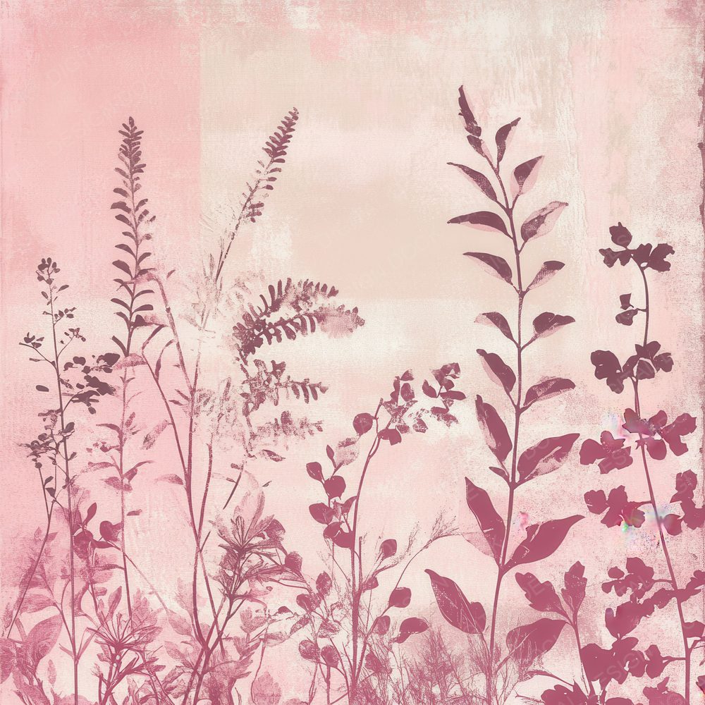 Faded Gritty Pink Floral Background Digital Paper Pack (DDD001651)