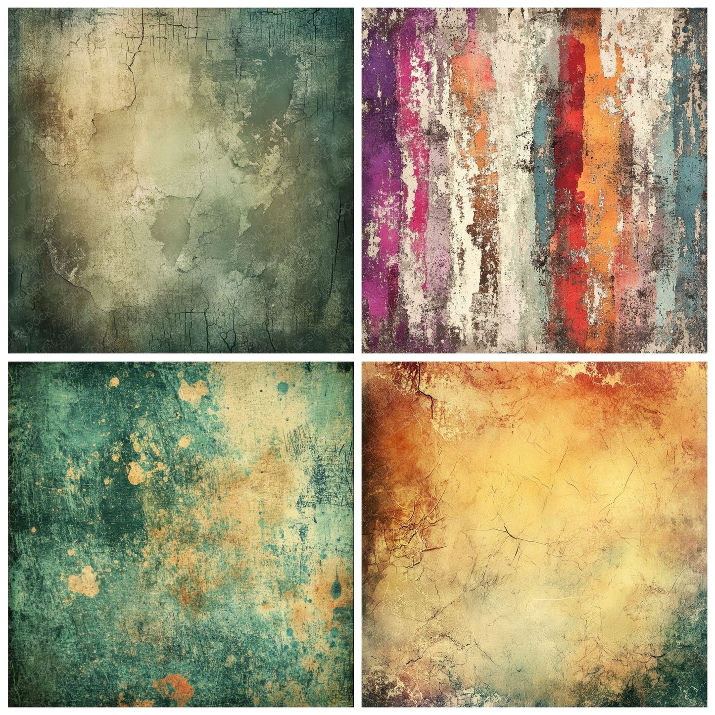 Faded Grunge Paint Splatter Background Digital Paper Pack (DDD001653)