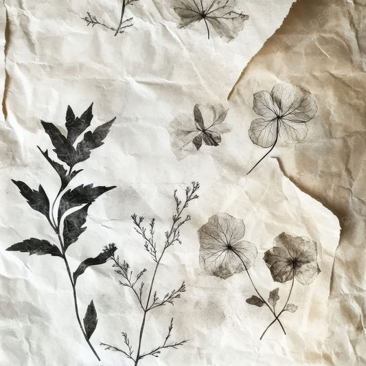 Faded Herbarium Pages Background Digital Paper Pack (DDD001655)