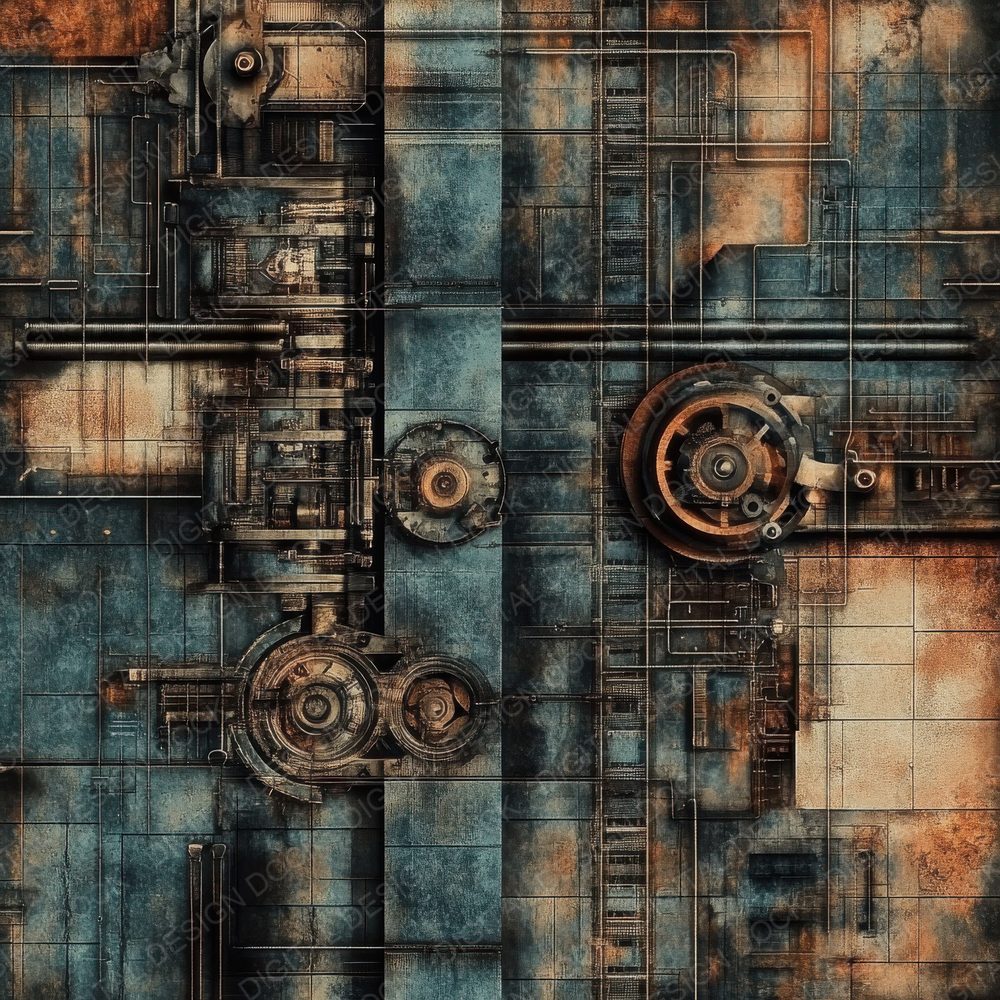 Faded Industrial Metal Background Digital Paper Pack (DDD001656)