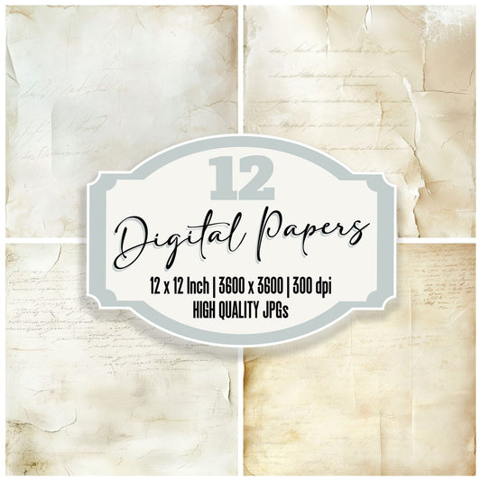 Faded Love Letters Background Digital Paper Pack (DDD001659)
