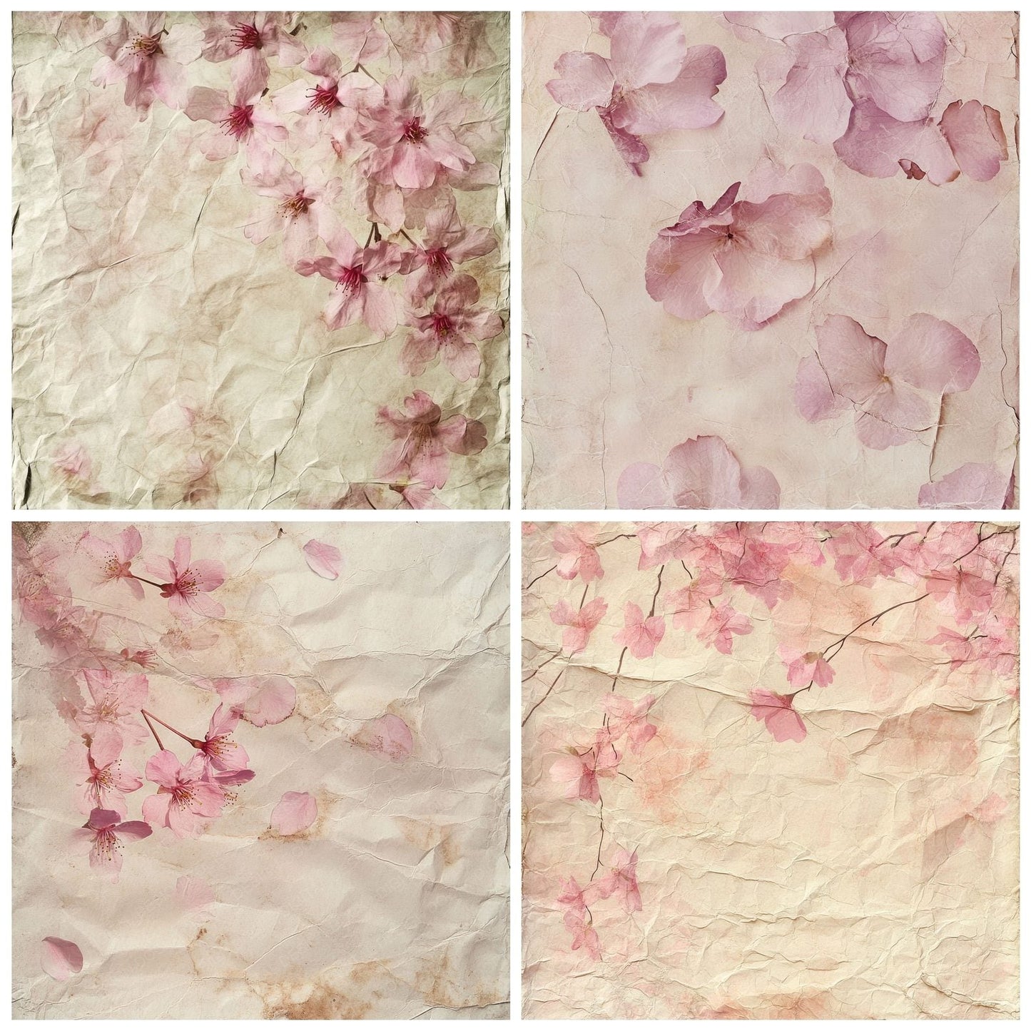 Faded Sakura Washi Background Digital Paper Pack (DDD001665)