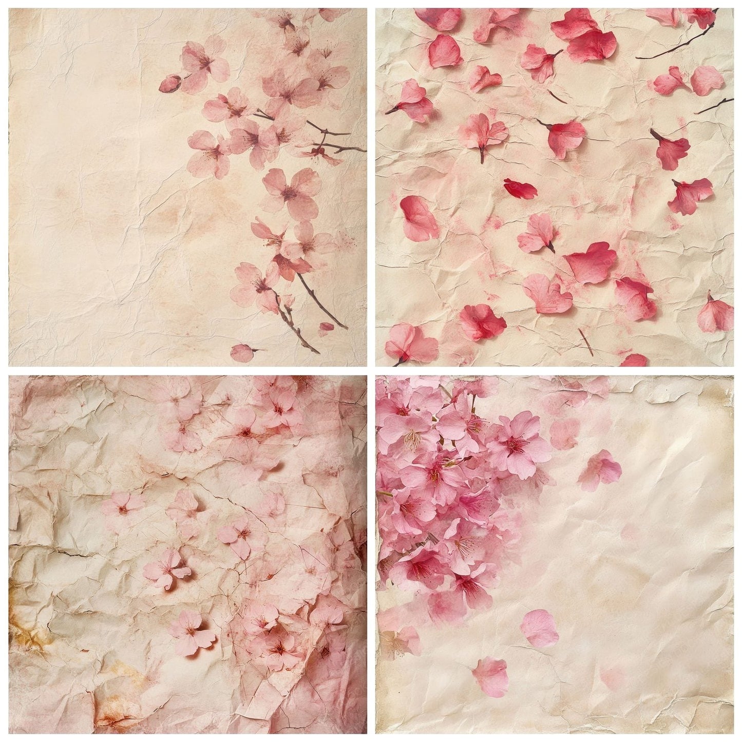 Faded Sakura Washi Background Digital Paper Pack (DDD001665)