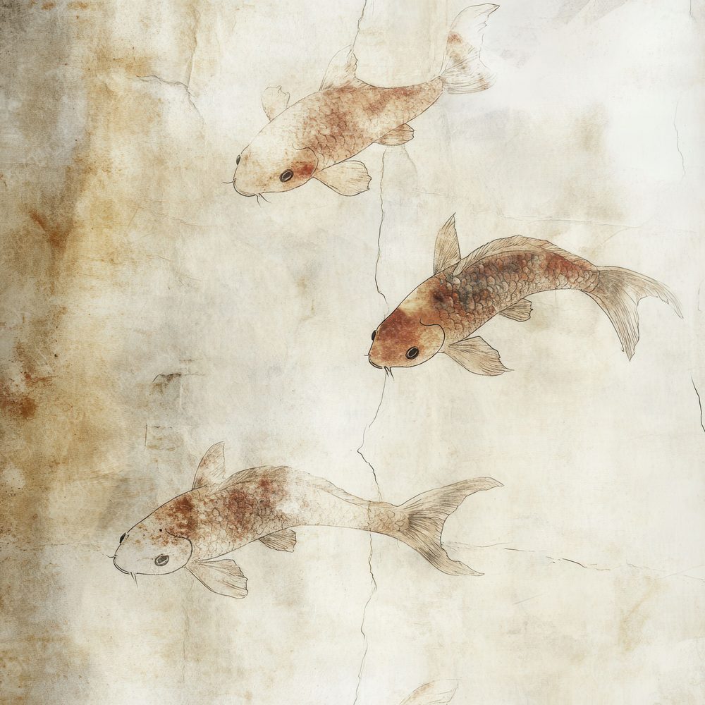 Faint Koi Washi Background Digital Paper Pack (DDD001679)