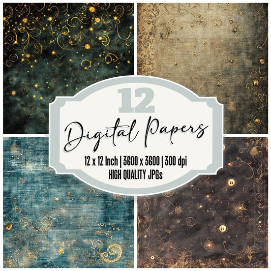 Fantasy Fairy Tale Tapestry Background Digital Paper Pack (DDD001680)
