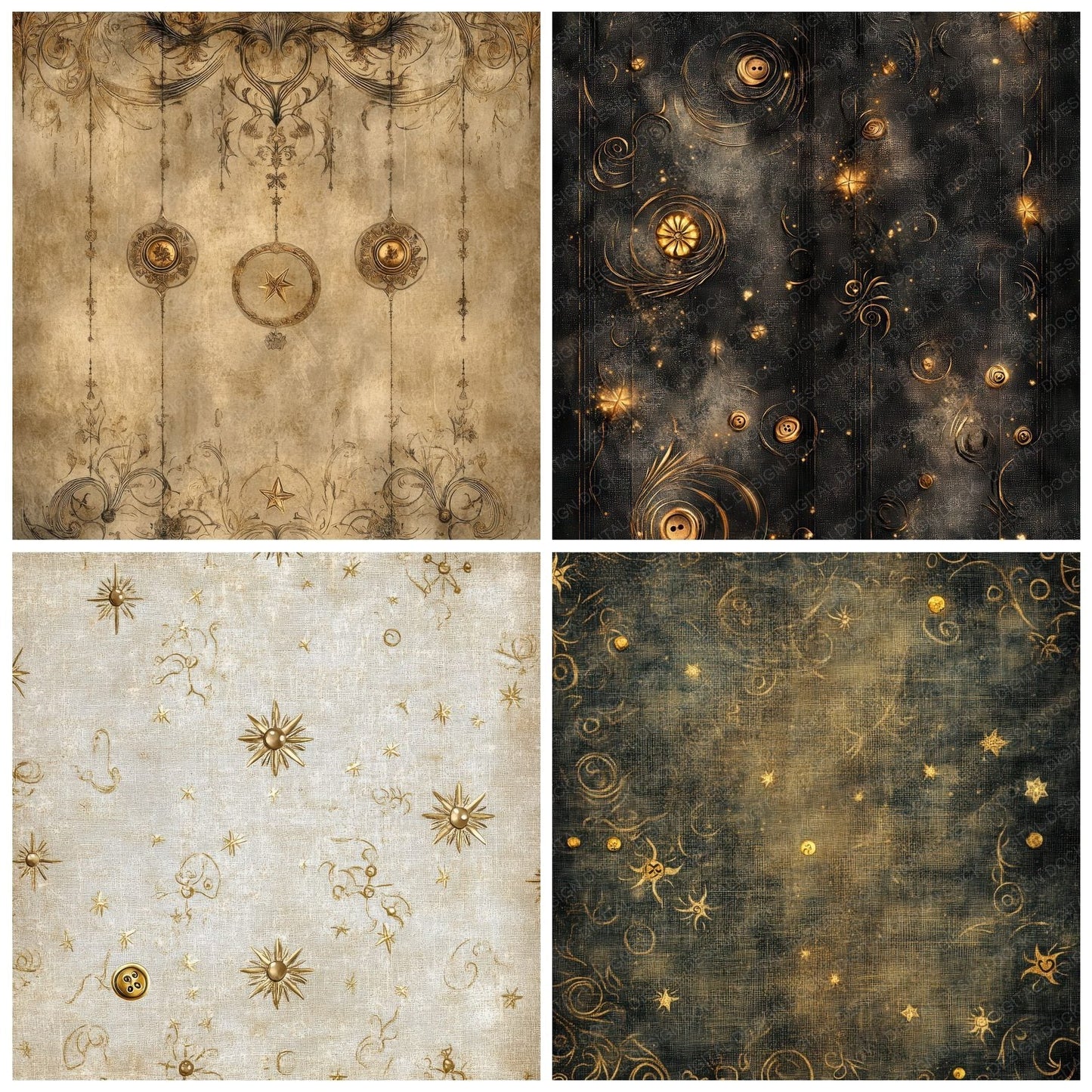 Fantasy Fairy Tale Tapestry Background Digital Paper Pack (DDD001680)