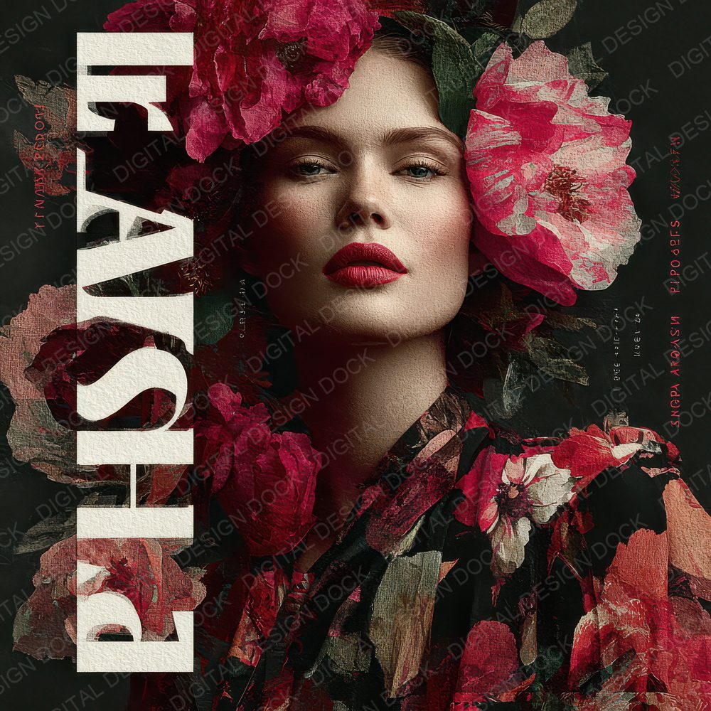 Fashion Mag Text Bloom Digital Paper Pack (DDD001682)