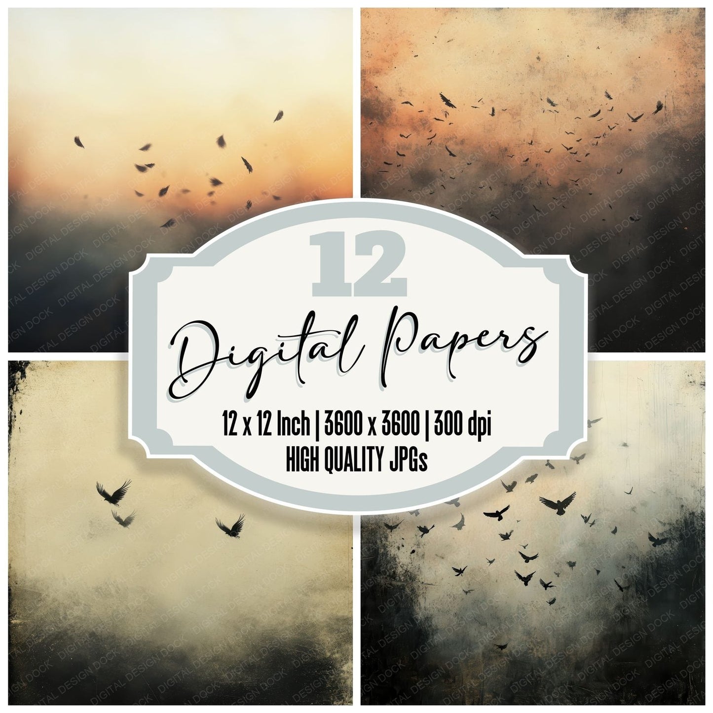 Feather Twilight Haze Digital Paper Pack (DDD001691)