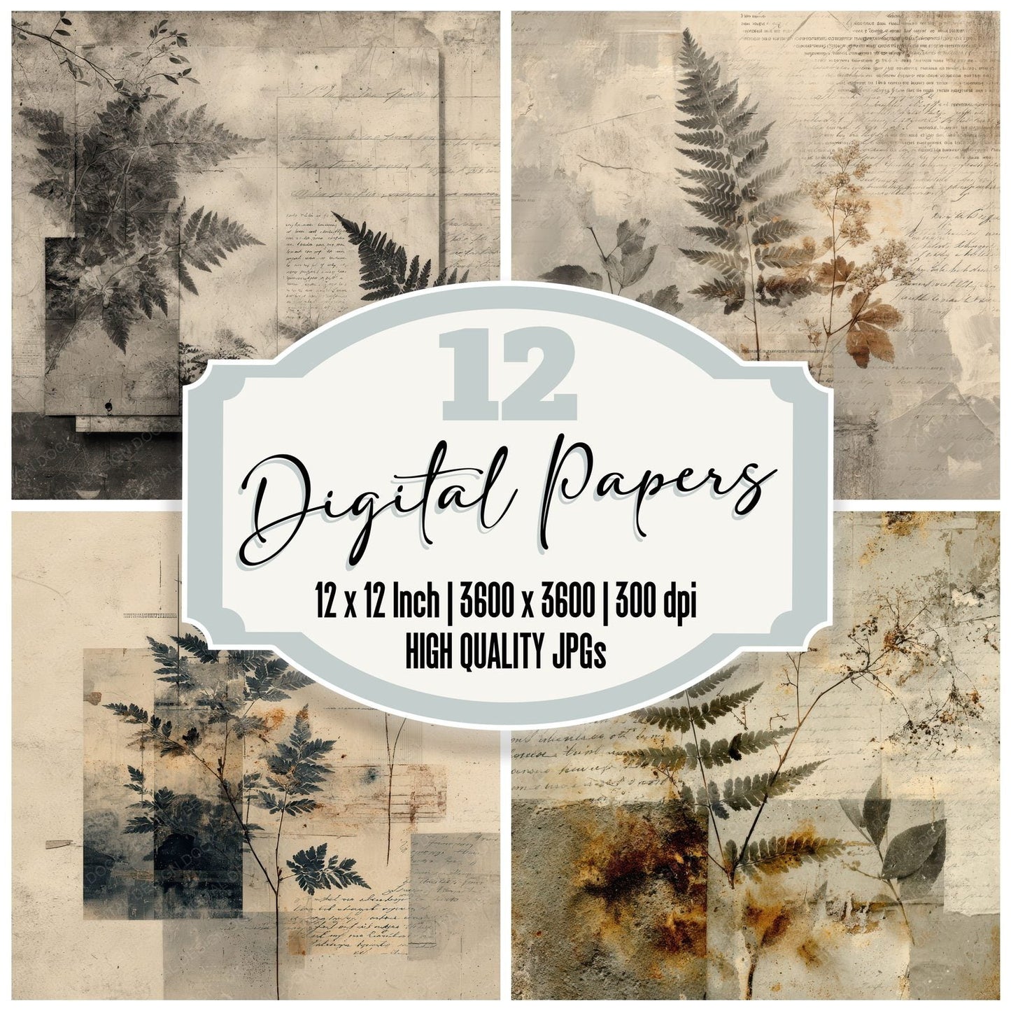 Fern Burn Overlay Digital Paper Pack (DDD001695)